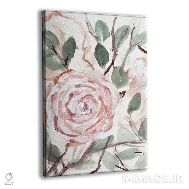 تابلو دکوراتیو بوته روستایی صورتی مرجانی ۲ اثر مارسی چپمن - نمای پرسپکتیو محصول