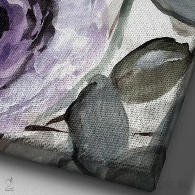 تابلو دکوراتیو بوته روستایی بنفش ۱ اثر مارسی چپمن - نمای نزدیک بافت بوم