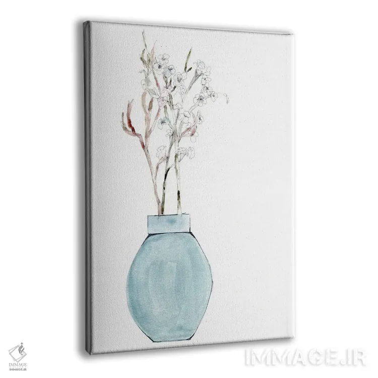 تابلو مینیمال ساده و آبی اثر مارسی چپمن - نمای پرسپکتیو محصول