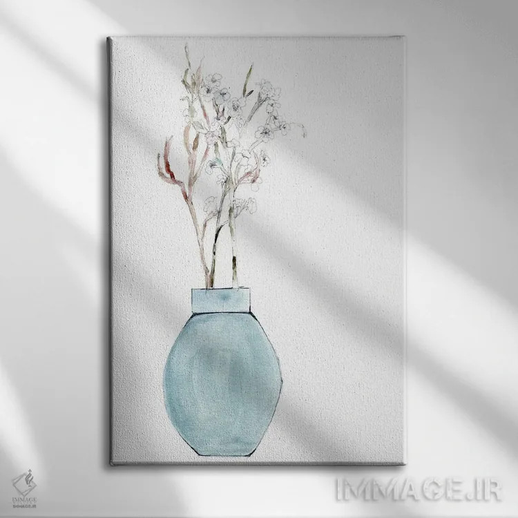 تابلو مینیمال ساده و آبی اثر مارسی چپمن - نمای روبهرو روی دیوار