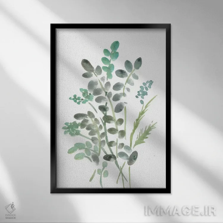 تابلو دکوراتیو گیاه شناسی روستایی ۱ اثر مارسی چپمن - نمای قابدار مشکی