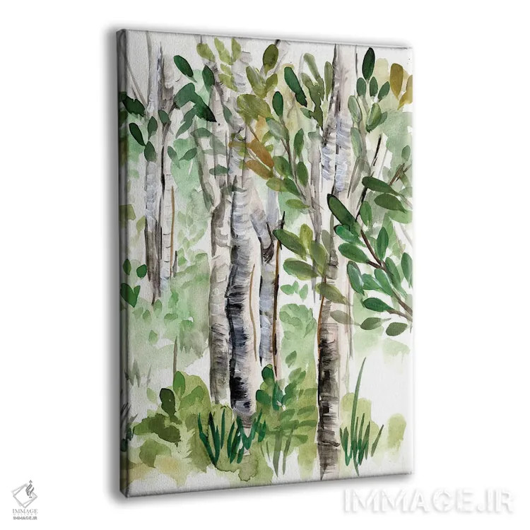 تابلو انتزاعی جنگل توس ۲ اثر مارسی چپمن - نمای پرسپکتیو محصول