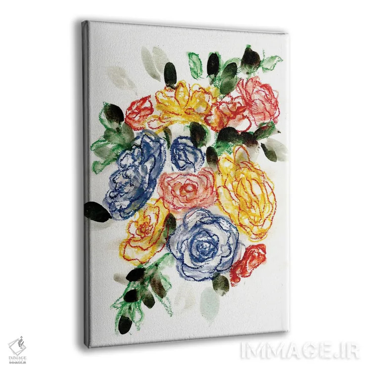 تابلو مینیمال آبی گچی و زرد ۲ اثر مارسی چپمن - نمای پرسپکتیو محصول