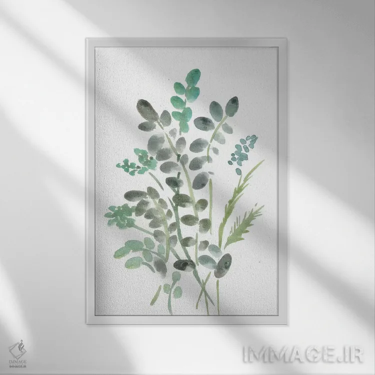 تابلو دکوراتیو گیاه شناسی روستایی ۱ اثر مارسی چپمن - نمای قابدار سفید