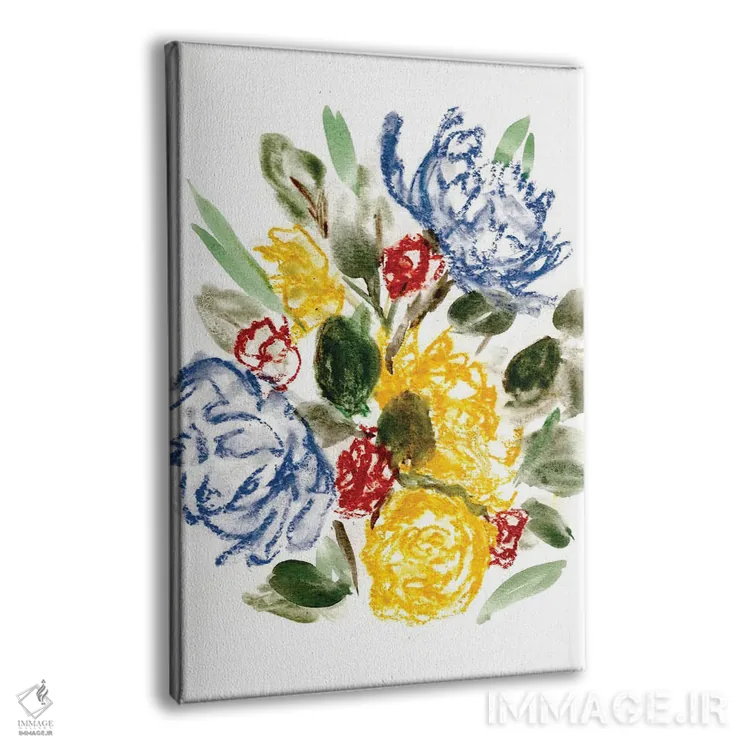 تابلو مینیمال آبی گچی و زرد ۱ اثر مارسی چپمن - نمای پرسپکتیو محصول