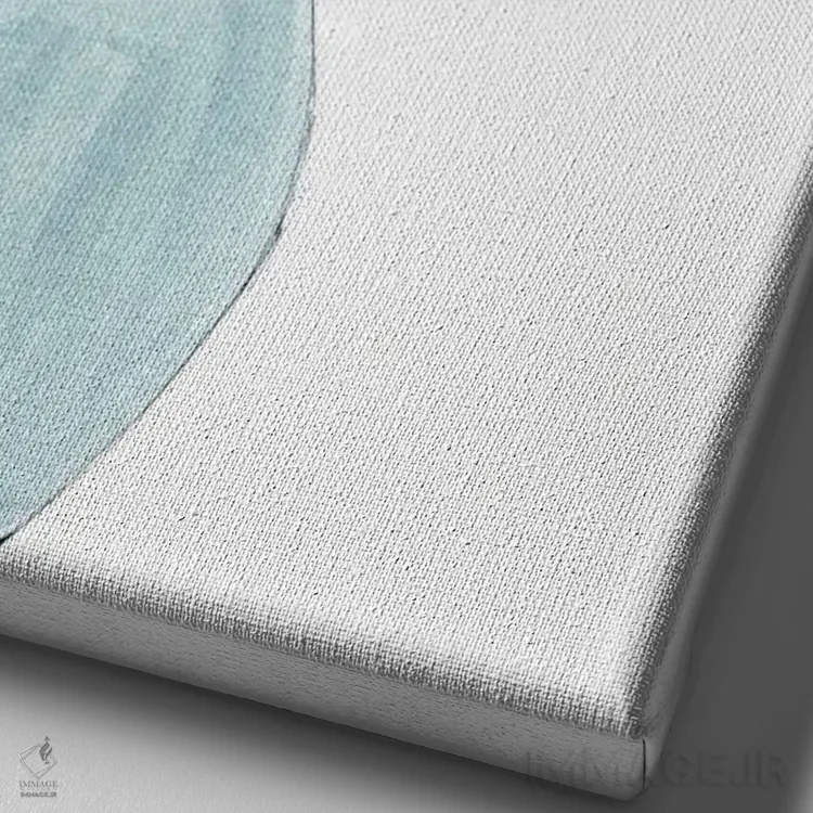 تابلو مینیمال ساده و آبی اثر مارسی چپمن - نمای نزدیک بافت بوم