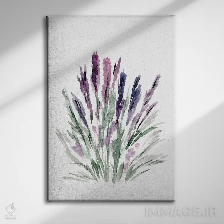 تابلو مینیمال اسطوخودوس اثر مارسی چپمن - نمای روبهرو روی دیوار