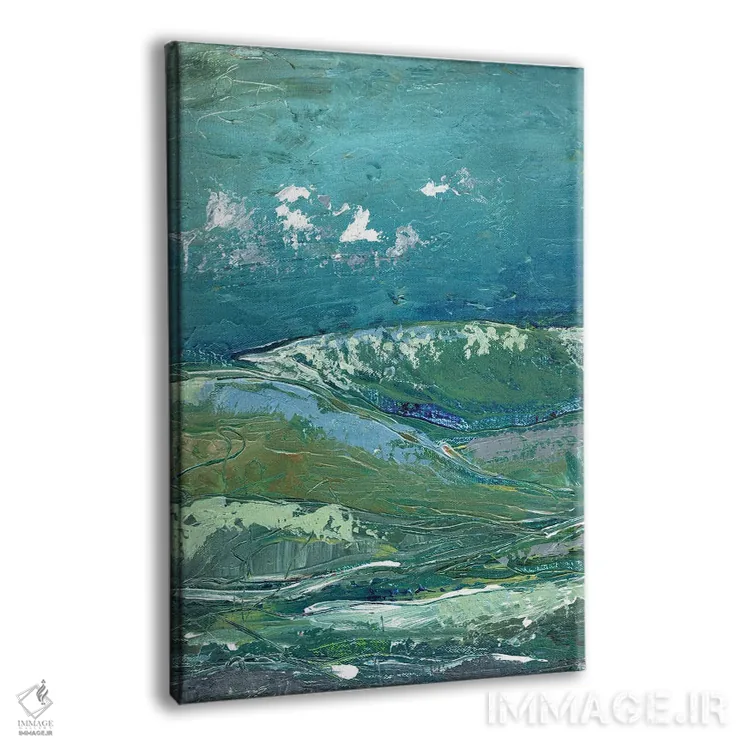 تابلو انتزاعی کوه نما آبی ۱ اثر مارسی چپمن - نمای پرسپکتیو محصول
