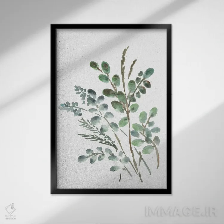 تابلو دکوراتیو گیاهان روستایی ۲ اثر مارسی چپمن - نمای قابدار مشکی