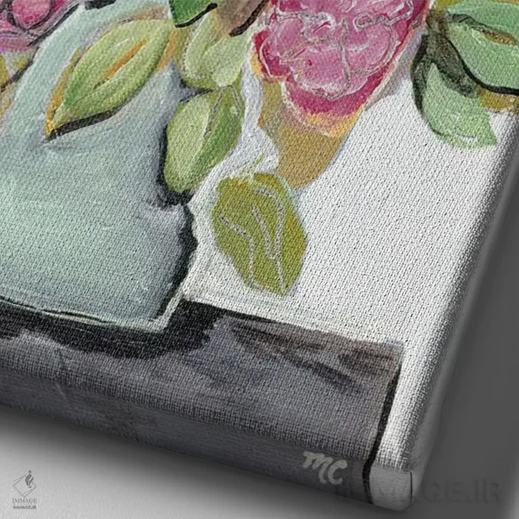 تابلو دکوراتیو در آفتاب قرار گرفته اثر مارسی چپمن - نمای نزدیک بافت بوم