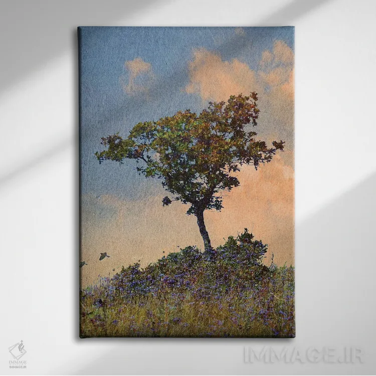 تابلو دکوراتیو درخت بلوط سمت چپ اثر کریستوفر وست - نمای روبهرو روی دیوار
