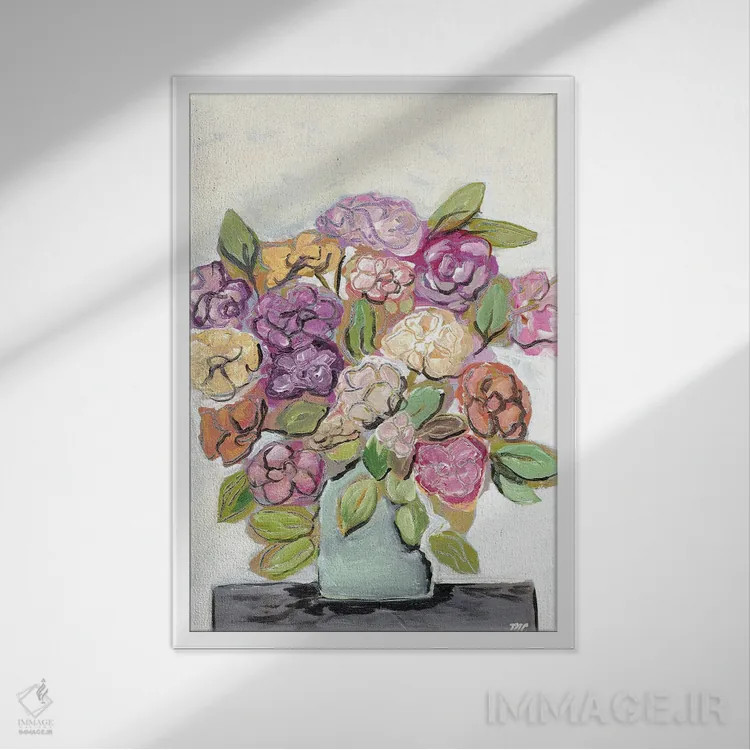 تابلو دکوراتیو در آفتاب قرار گرفته اثر مارسی چپمن - نمای قابدار سفید