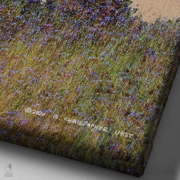 تابلو دکوراتیو درخت بلوط سمت راست اثر کریستوفر وست - نمای نزدیک بافت بوم