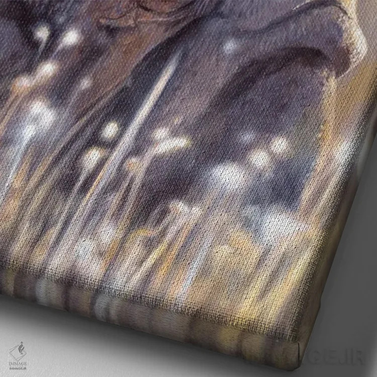 تابلو دکوراتیو "ناپدید شدن ۱" اثر هنر چامی - نمای نزدیک بافت بوم