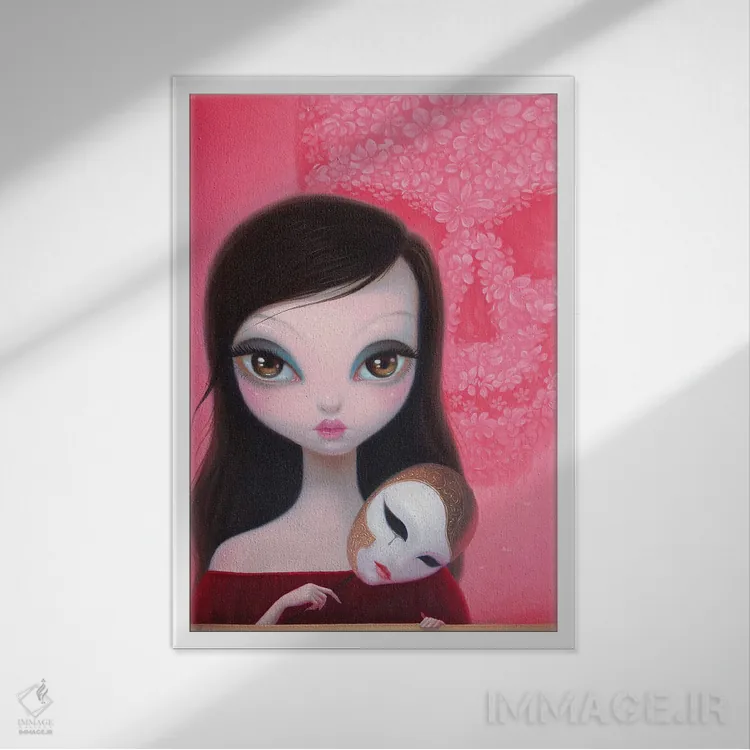 تابلو دکوراتیو "سرانجام ماسک را از دست دادم" اثر چن هونگژو - نمای قابدار سفید