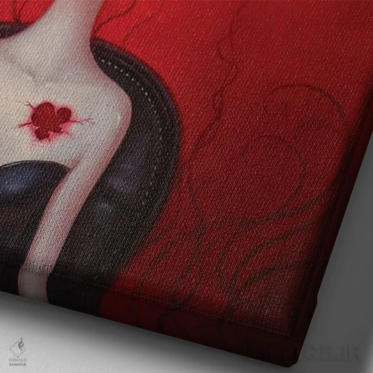 تابلو دکوراتیو "چه کسی می تواند قلبت را بشکند" اثر چن هونگژو - نمای نزدیک بافت بوم