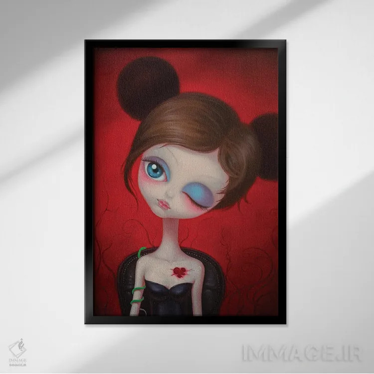 تابلو دکوراتیو "چه کسی می تواند قلبت را بشکند" اثر چن هونگژو - نمای قابدار مشکی