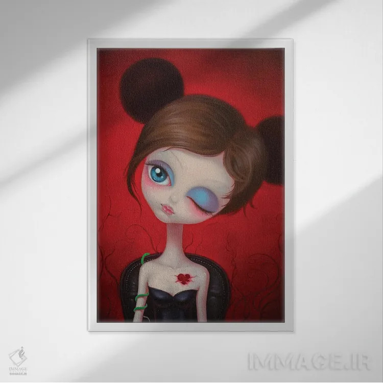 تابلو دکوراتیو "چه کسی می تواند قلبت را بشکند" اثر چن هونگژو - نمای قابدار سفید