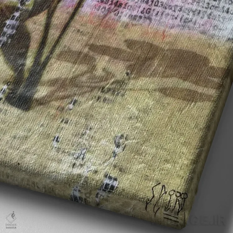 تابلو دکوراتیو "گل" اثر سیسرو اسپین - نمای نزدیک بافت بوم