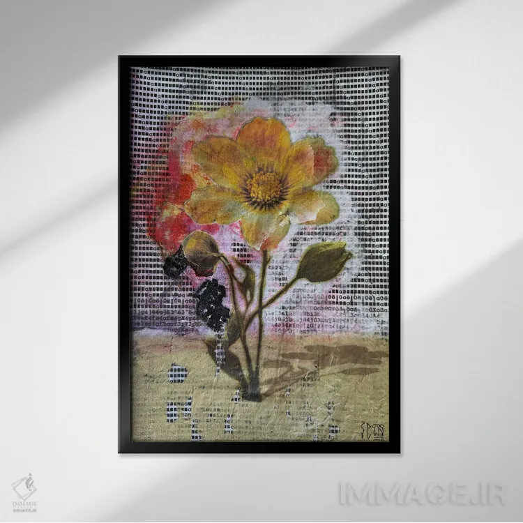 تابلو دکوراتیو "گل" اثر سیسرو اسپین - نمای قابدار مشکی