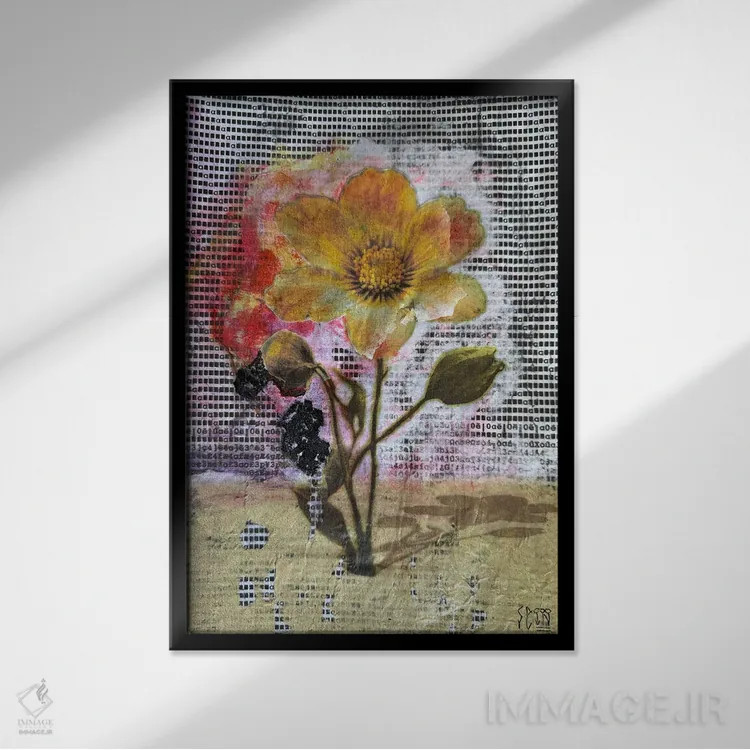 تابلو دکوراتیو "گل" اثر سیسرو اسپین - نمای قابدار مشکی