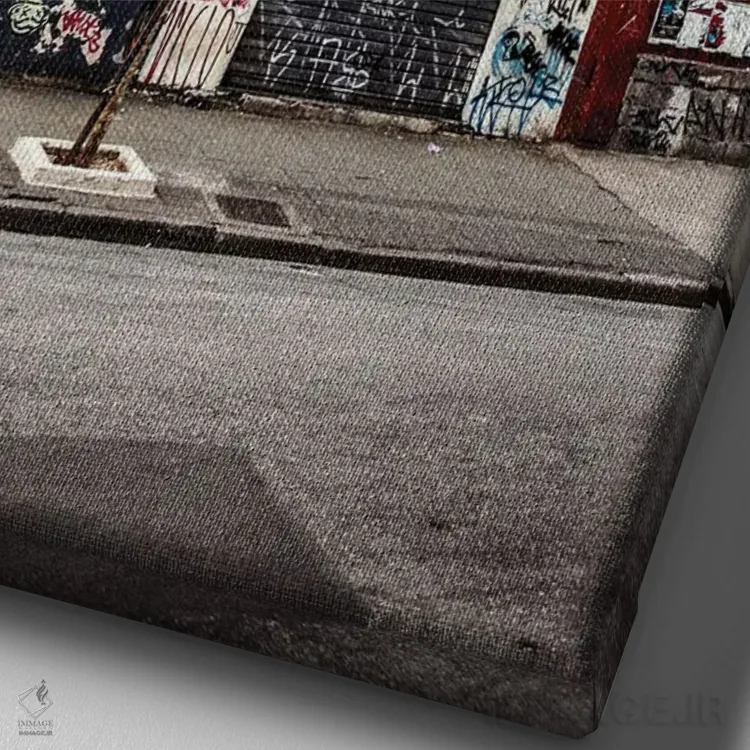 تابلو دکوراتیو "آسمان صورتی" اثر سیسرو اسپین - نمای نزدیک بافت بوم