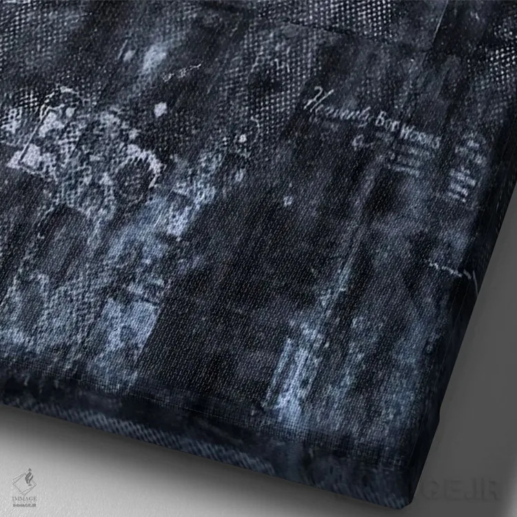 تابلو دکوراتیو "نوستالژی آبی" اثر سیسرو اسپین - نمای نزدیک بافت بوم