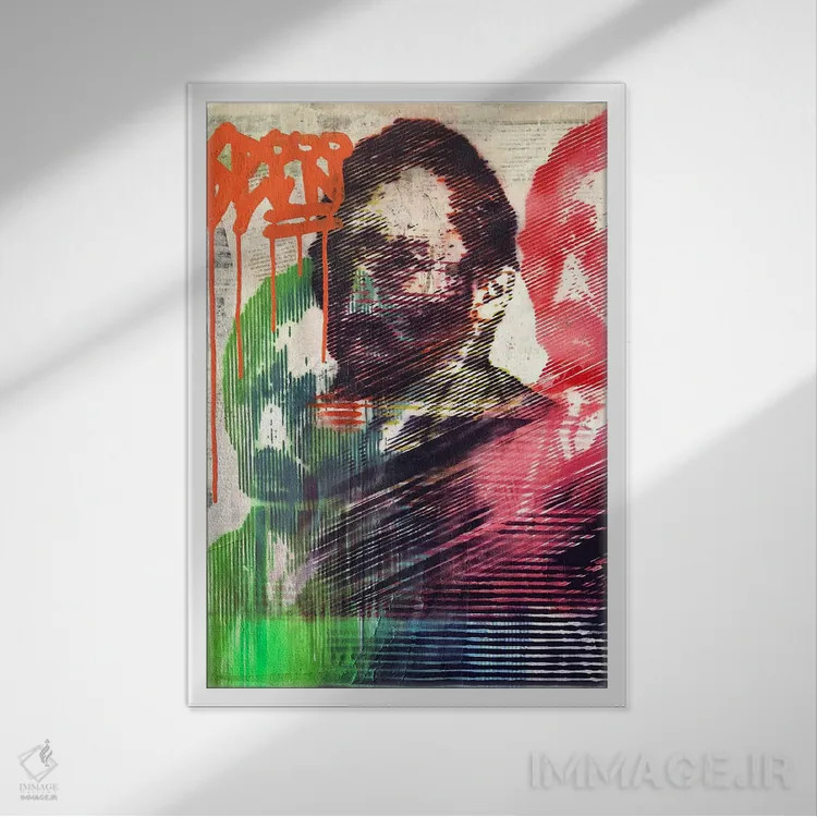 تابلو دکوراتیو "تداخل ون گوک" اثر سیسرو اسپین - نمای قابدار سفید