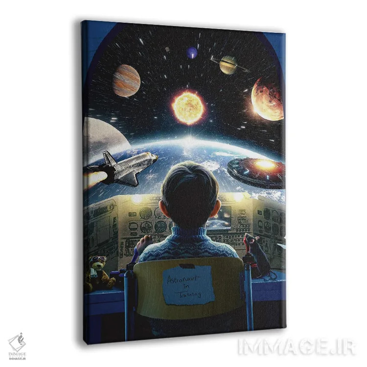 تابلو دکوراتیو فضانورد در حال آموزش اثر آدام کازینز - نمای پرسپکتیو محصول