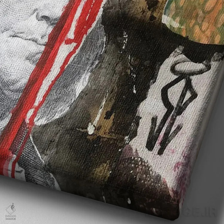 تابلو دکوراتیو حمام اثر سیسرو اسپین - نمای نزدیک بافت بوم