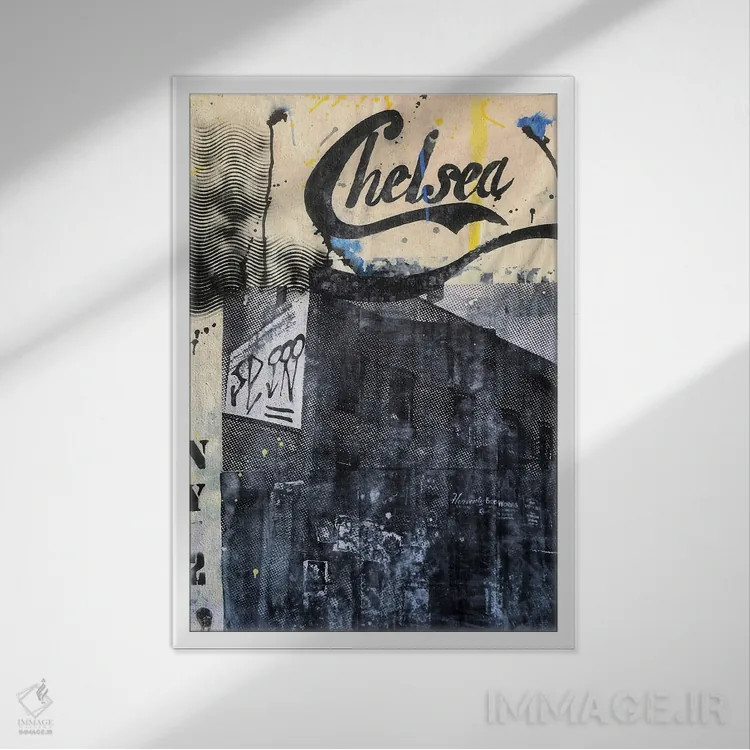 تابلو دکوراتیو "نوستالژی آبی" اثر سیسرو اسپین - نمای قابدار سفید