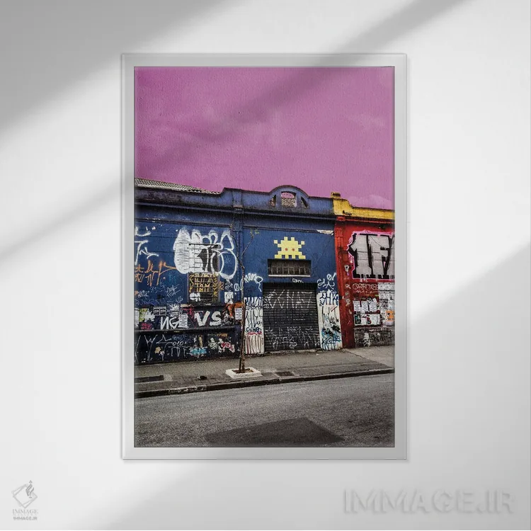 تابلو دکوراتیو "آسمان صورتی" اثر سیسرو اسپین - نمای قابدار سفید