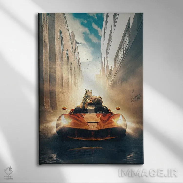 تابلو دکوراتیو گربه مقلد اثر آدام کازینز - نمای روبهرو روی دیوار