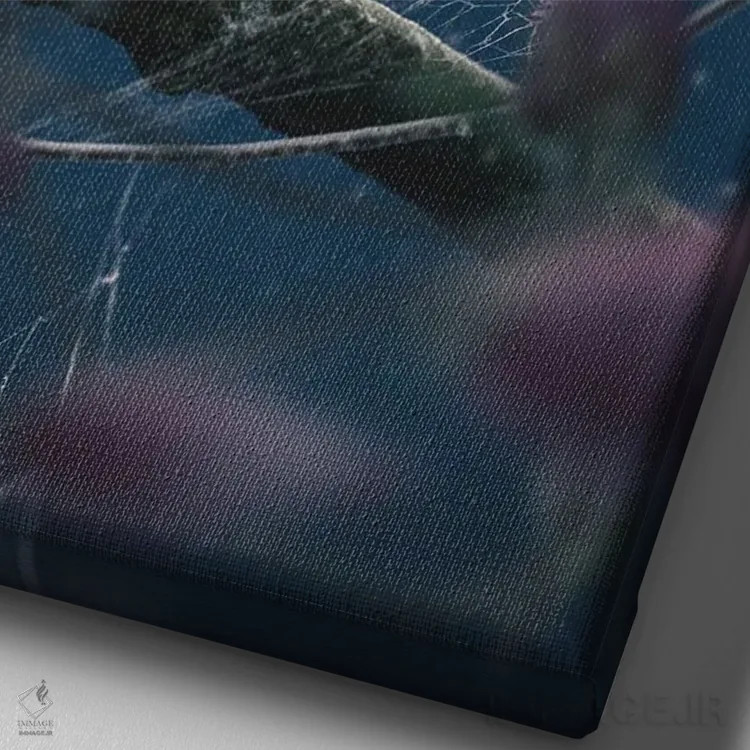 تابلو دکوراتیو پروانه و فنچ اروپایی اثر آدام کازینز - نمای نزدیک بافت بوم