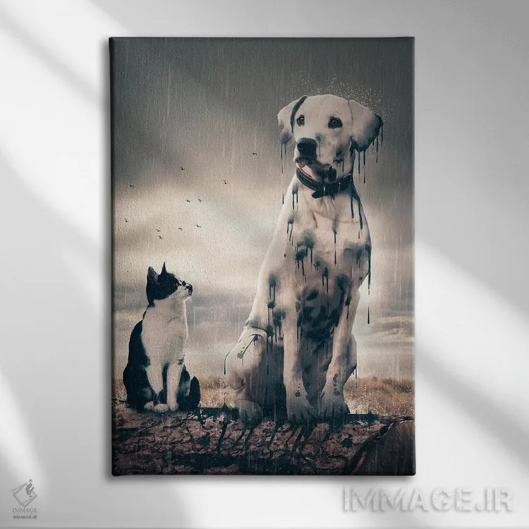 تابلو دکوراتیو چکیدن اثر آدام کازینز - نمای روبهرو روی دیوار