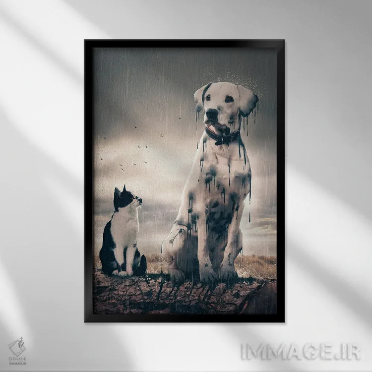 تابلو دکوراتیو چکیدن اثر آدام کازینز - نمای قابدار مشکی