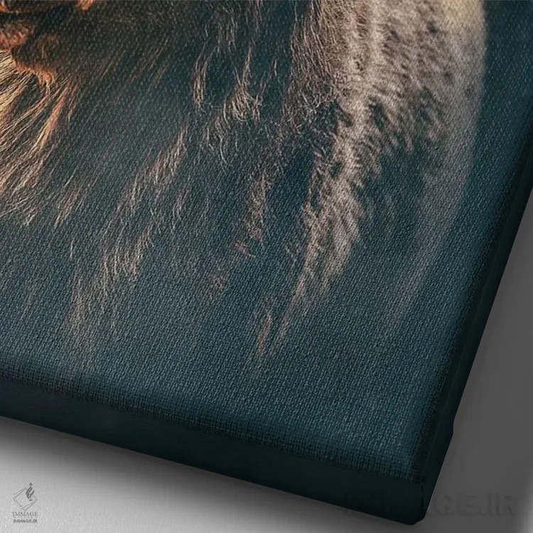 تابلو دکوراتیو گوزن آتشین اثر آدام کازینز - نمای نزدیک بافت بوم