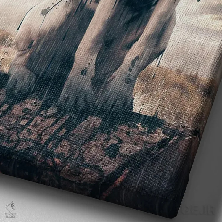 تابلو دکوراتیو چکیدن اثر آدام کازینز - نمای نزدیک بافت بوم