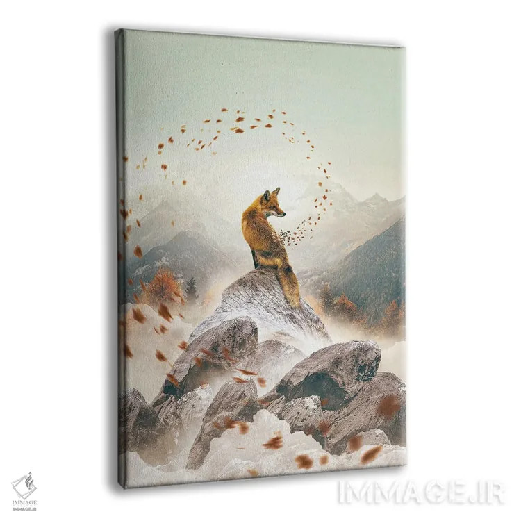 تابلو دکوراتیو روباه پاییزی اثر آدام کازینز - نمای پرسپکتیو محصول