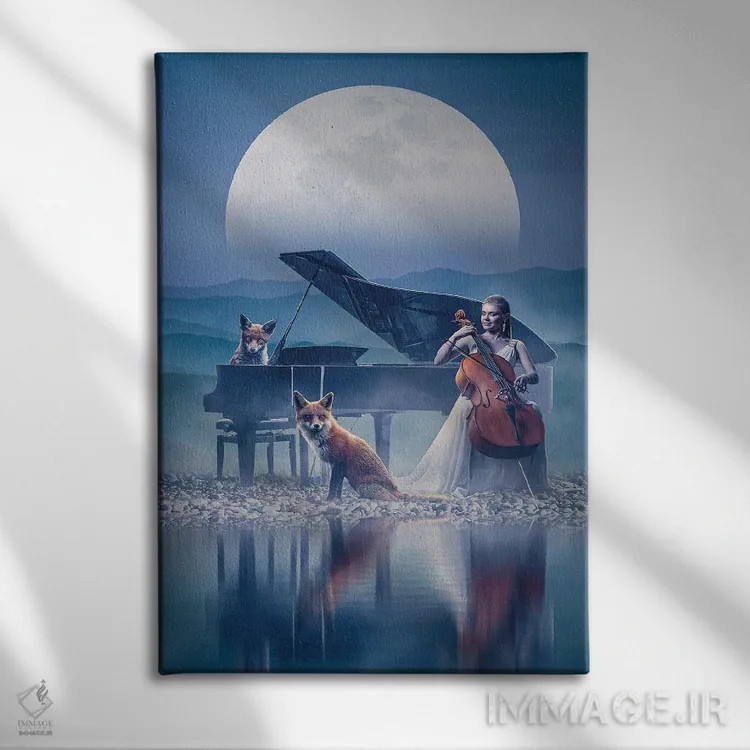 تابلو دکوراتیو ارکستر روباه ها اثر آدام کازینز - نمای روبهرو روی دیوار