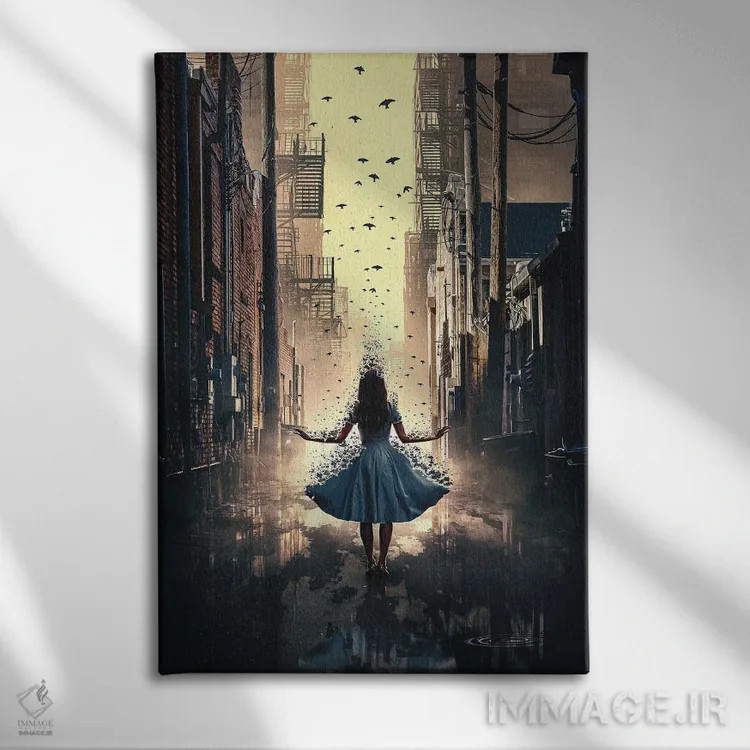 تابلو دکوراتیو پر کشیدن اثر آدام کازینز - نمای روبهرو روی دیوار