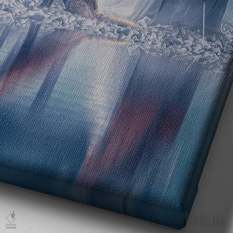 تابلو دکوراتیو ارکستر روباه ها اثر آدام کازینز - نمای نزدیک بافت بوم