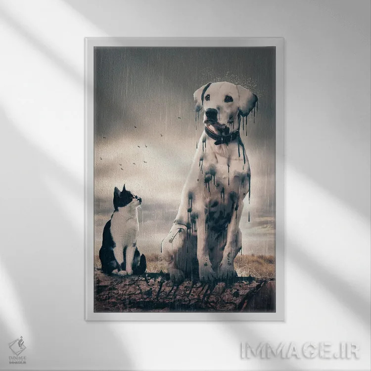 تابلو دکوراتیو چکیدن اثر آدام کازینز - نمای قابدار سفید