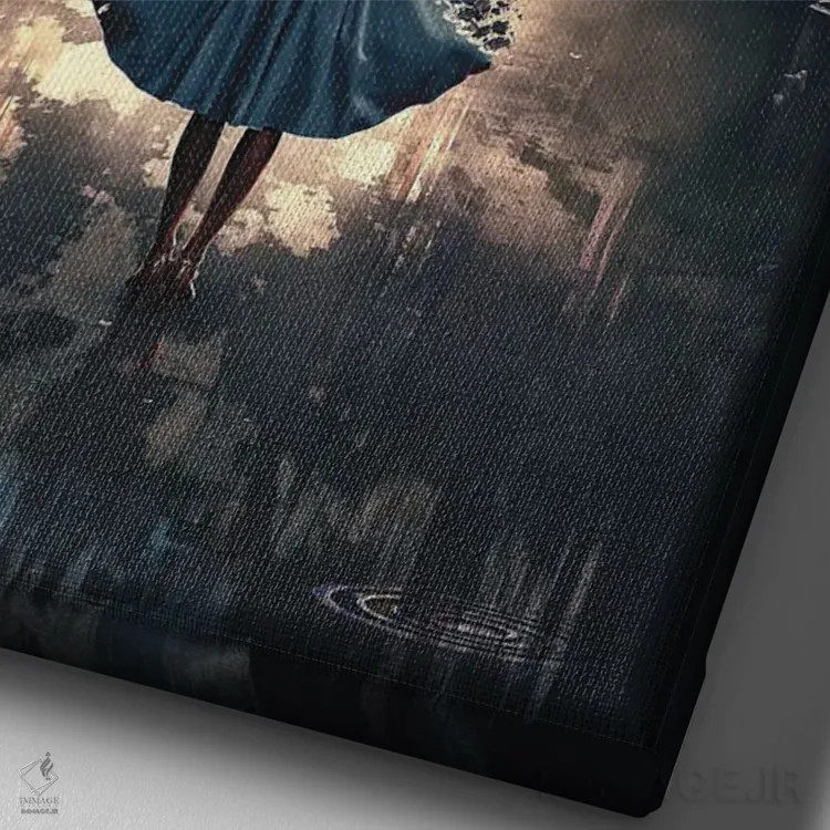 تابلو دکوراتیو پر کشیدن اثر آدام کازینز - نمای نزدیک بافت بوم