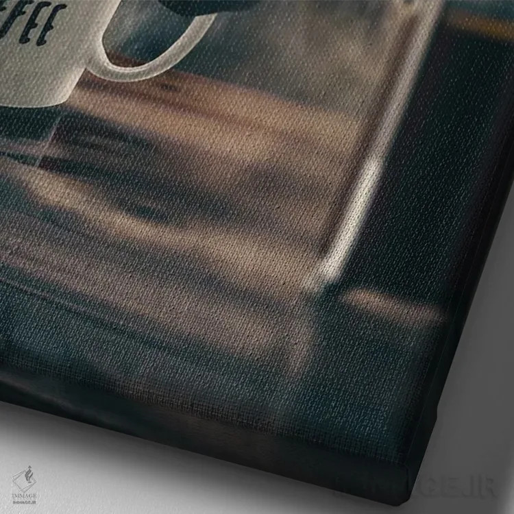 تابلو دکوراتیو روباه با قهوه اثر آدام کازینز - نمای نزدیک بافت بوم