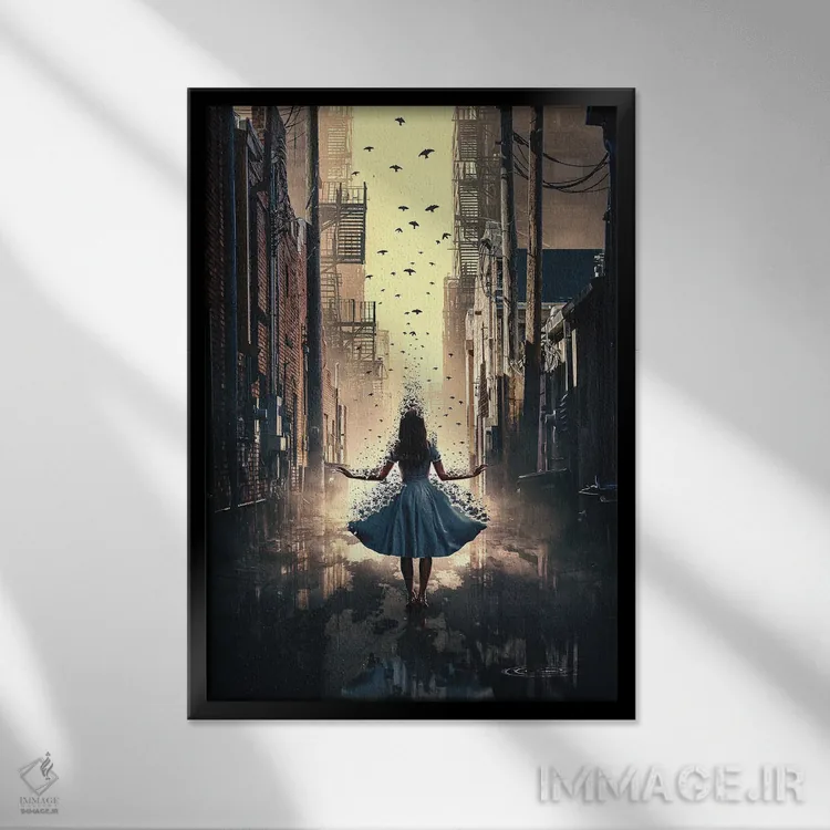 تابلو دکوراتیو پر کشیدن اثر آدام کازینز - نمای قابدار مشکی