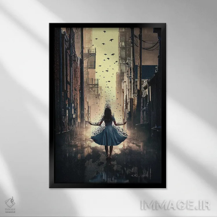 تابلو دکوراتیو پر کشیدن اثر آدام کازینز - نمای قابدار مشکی