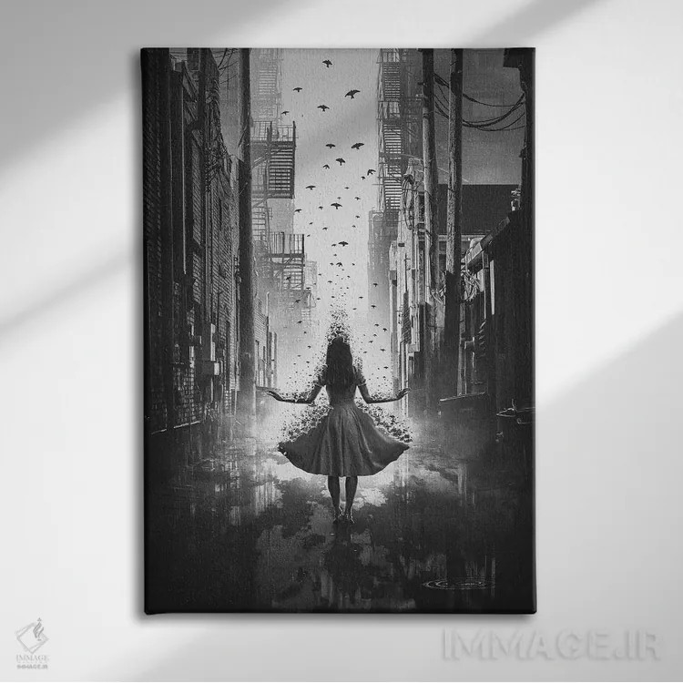 تابلو دکوراتیو پر کشیدن اثر آدام کازینز - نمای روبهرو روی دیوار