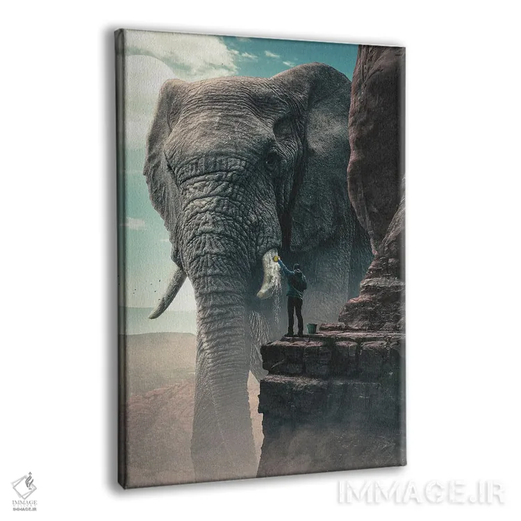 تابلو دکوراتیو فیل غول پیکر اثر آدام کازینز - نمای پرسپکتیو محصول
