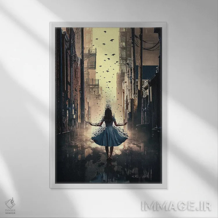 تابلو دکوراتیو پر کشیدن اثر آدام کازینز - نمای قابدار سفید